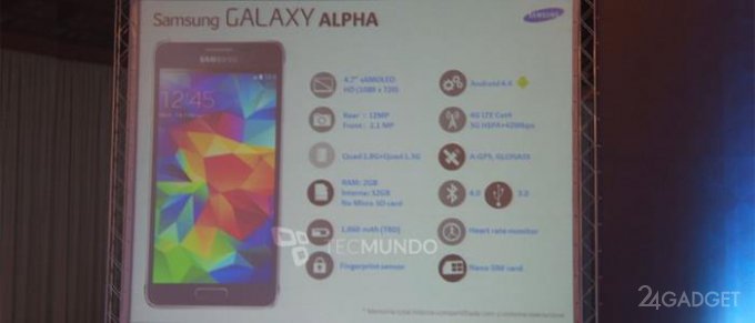Стали известны характеристики и цена Samsung Galaxy Alpha (2 фото)