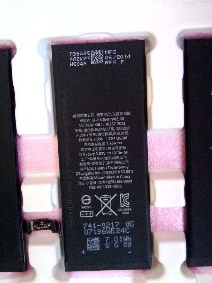 4.7-дюймовый iPhone 6 получит маленький аккумулятор (4 фото)