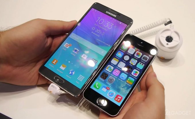 iPhone 5S против Galaxy Note 4: кто быстрее? (видео)