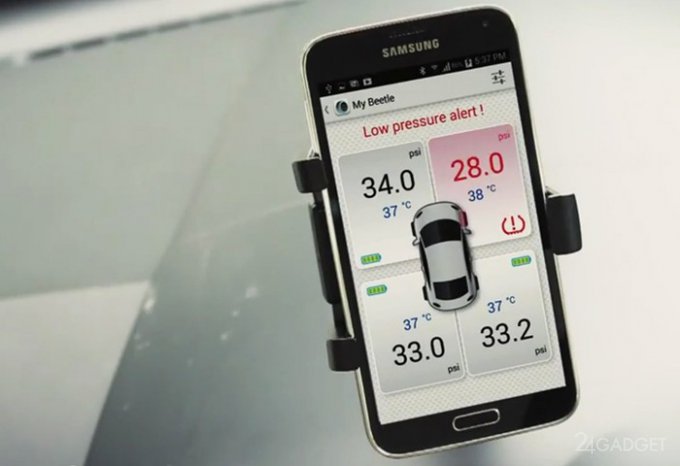Сенсор для проверки давления в колёсах автомобиля (2 фото + видео)
