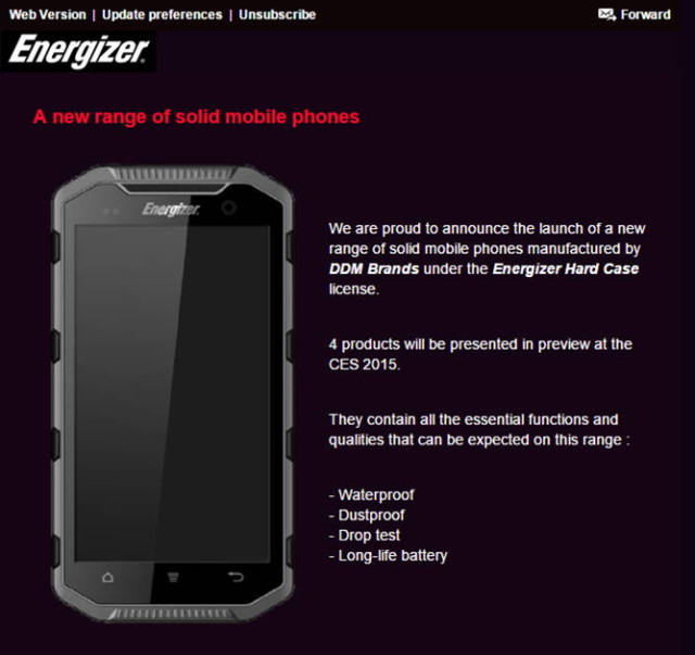 Energizer начнёт производство защищённых смартфонов