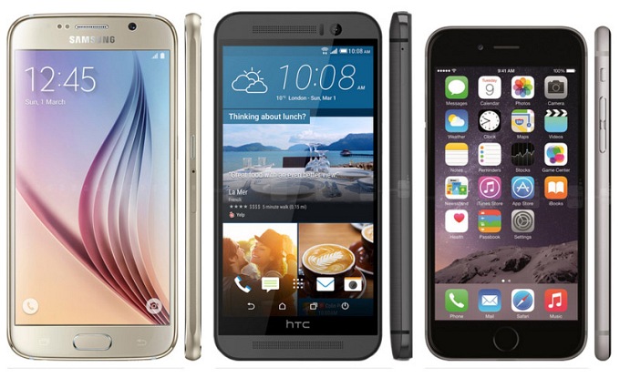 Сравнение производительности смартфонов Galaxy S6, One M9 и iPhone 6 (3 фото)