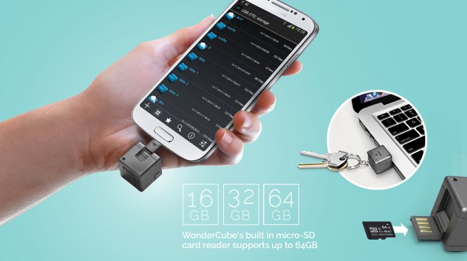 WonderCube - зарядка, флешка, фонарик и подставка для смартфона (8 фото + видео)