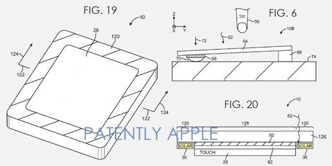 Apple патентует технологию внедрения солнечных элементов в устройства (3 фото)