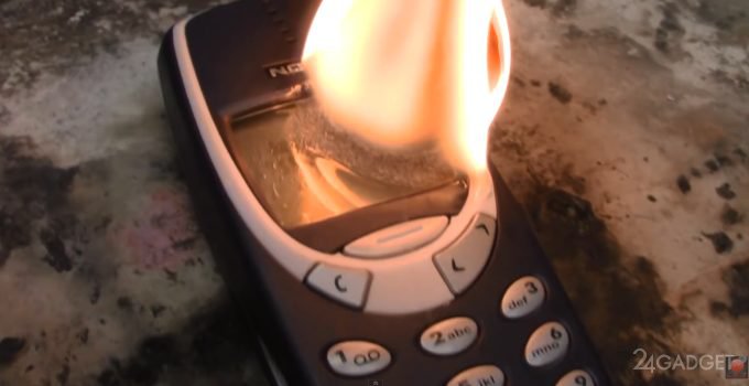 Краш-тест Nokia 3310 раскаленным никелевым шаром (видео)
