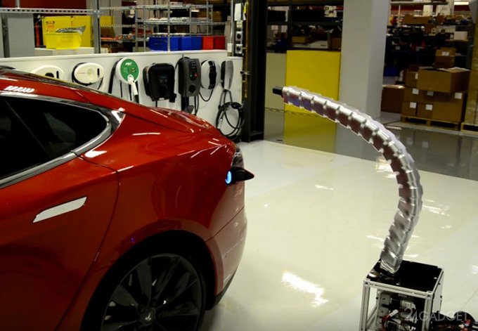 Автоматическая зарядная станция для автомобилей Tesla