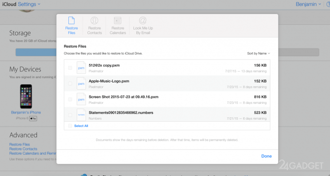 Восстановление удалённых файлов и контактов с помощью нового iCloud