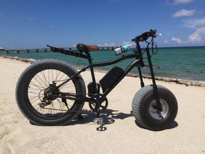 Электровелосипед для поездок по песку и снегу (7 фото)