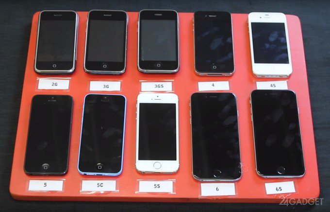 iPhone всех поколений сравнили на водостойкость (видео)