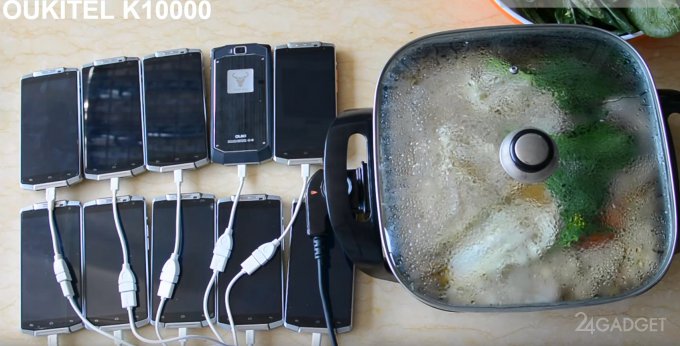 Смартфон с аккумулятором на 10 000 мАч наготовил еды (видео)