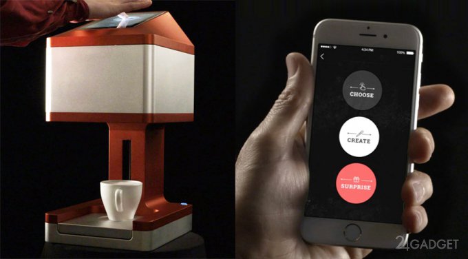 3D-принтер печатает на кофейной пенке изображения с iPhone (9 фото + видео)