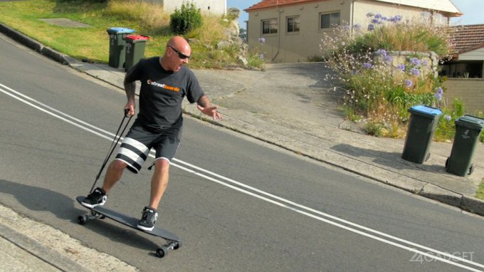 Скейтборд с тормозом на поводке (8 фото + видео)