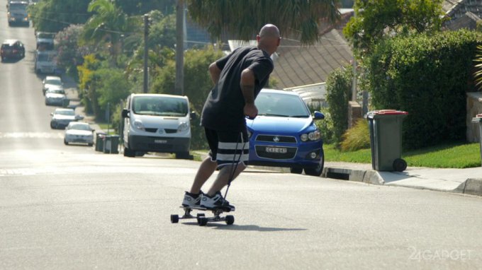 Скейтборд с тормозом на поводке (8 фото + видео)