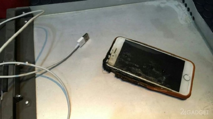 iPhone 6 устроил пожар на борту самолёта (2 фото)