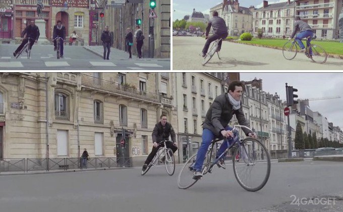 Чудаковатый велосипед с подвижной рамой (3 фото + видео)