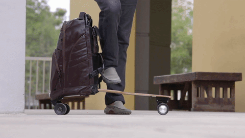 Электрическая доска, превращающаяся в рюкзак или тележку (16 фото + видео)