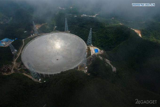 В Китае построен крупнейший в мире радиотелескоп (14 фото + видео)