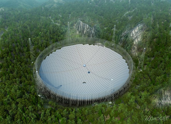 В Китае построен крупнейший в мире радиотелескоп (14 фото + видео)