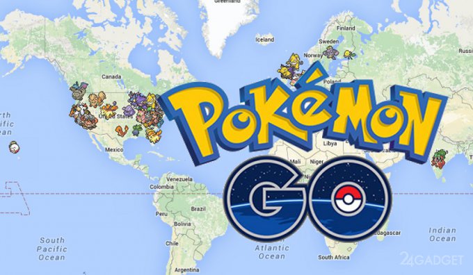 Из-за бага в Pokemon Go создали карту всех покемонов