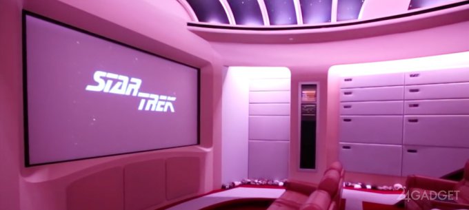 Домашний кинозал в стиле космолёта Enterprise (12 фото + видео)