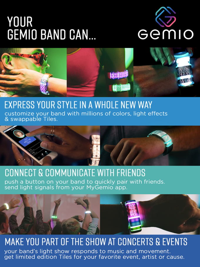 Световой смарт-браслет Gemio для ночной жизни (5 фото + видео)