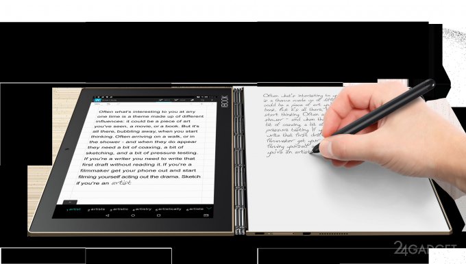 Lenovo Yoga Book - нетбук с сенсорной клавиатурой (23 фото + 3 видео)