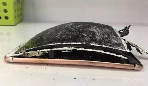 В Китае iPhone 7 Plus взорвался после падения (4 фото)
