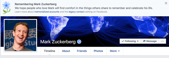 Facebook "похоронил" Марка Цукерберга и других пользователей (4 фото)
