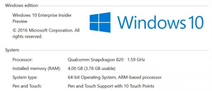Полноценная Windows 10 заработала на чипах ARM (видео)