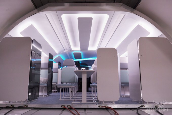 Показан прототип модульного салона самолёта Airbus (3 фото + 2 видео)