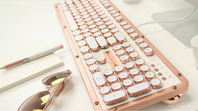 Винтажная клавиатура с подсветкой и натуральной кожей (15 фото + видео)