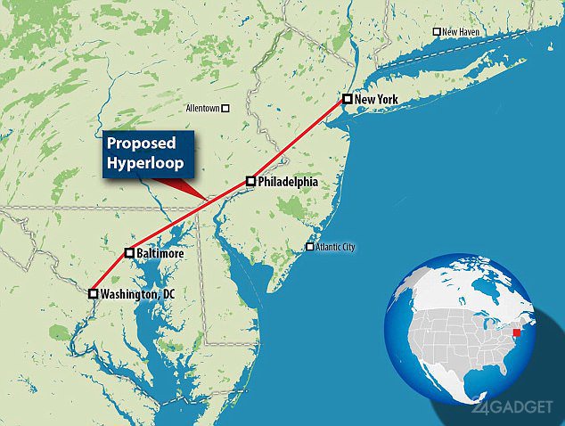 Нью-Йорк и Вашингтон соединит подземный туннель Hyperloop (4 фото)