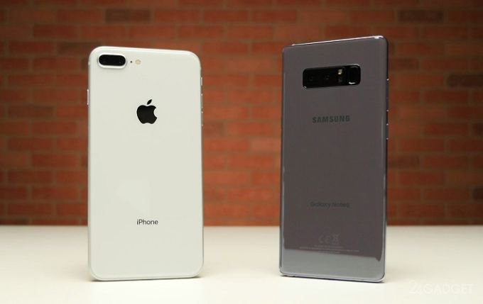 Сравнительный дроп-тест iPhone 8 Plus и Galaxy Note 8 (видео)