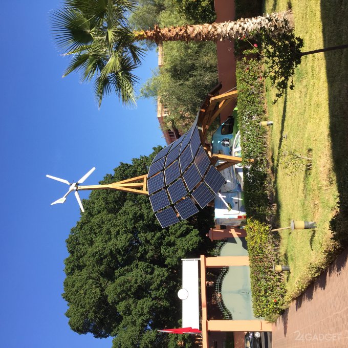 Комбинированная установка для сбора энергии солнца и ветра (6 фото + видео)