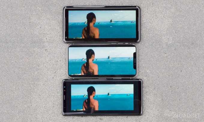 Сравнение дисплеев iPhone X, Galaxy Note 8 и Pixel 2 XL (4 фото)