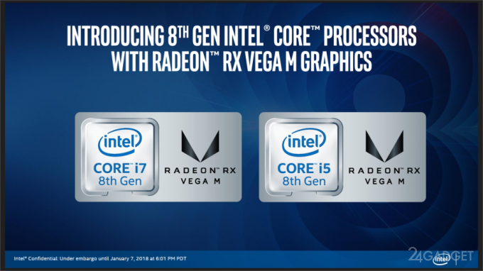 Intel представила процессоры с графикой AMD Radeon Vega M