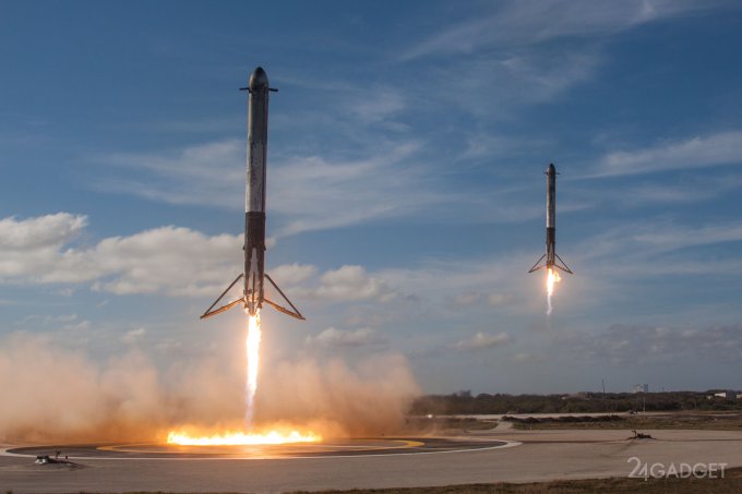 SpaceX успешно запустила сверхтяжелую ракету Falcon Heavy (7 фото + видео)