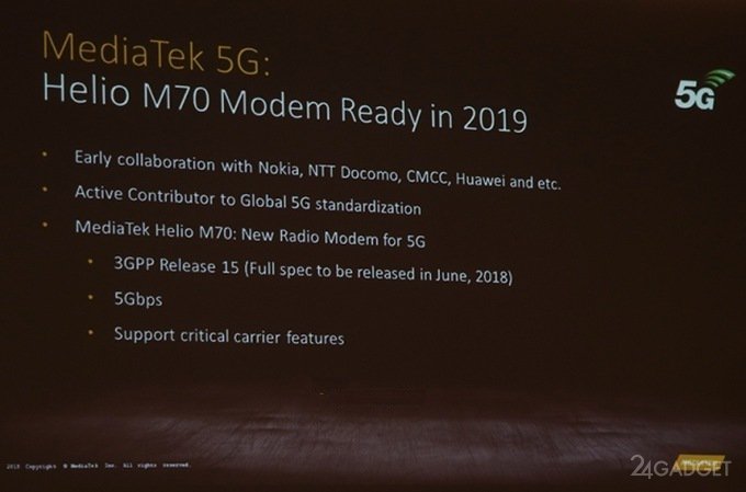 MediaTek анонсировала мобильный чип Helio M70 с 5G-модемом (3 фото)