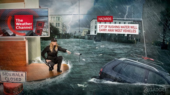 Дополненная реальность помогает метеорологам наглядно показывать опасность стихийных бедствий (3 видео)