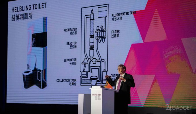 Билл Гейтс представил туалет, работающий без воды и канализации (4 фото + 2 видео)