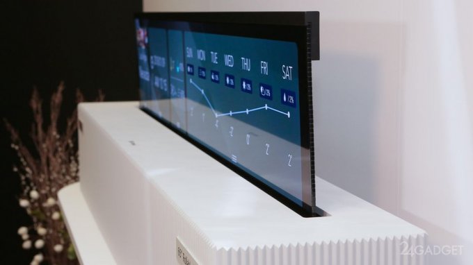 В новом году LG начнёт продавать первый в мире телевизор-рулон (9 фото + видео)