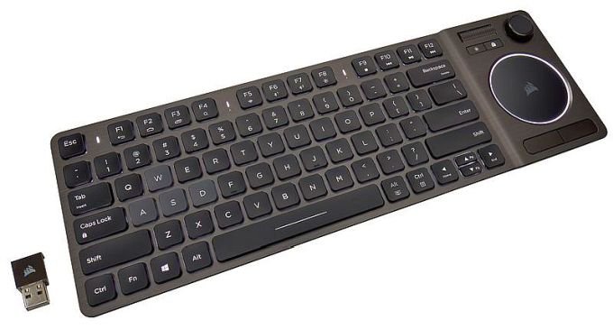 Corsair K83 - беспроводная клавиатура с тачпадом и джойстиком (7 фото)