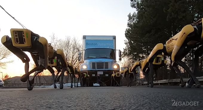 Роботы Boston Dynamics примерили на себя роль собак в упряжке (видео)