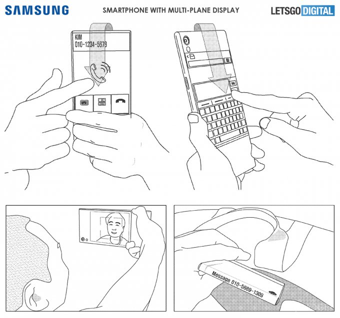 Samsung разрабатывает необычный смартфон с тремя экранами (4 фото)