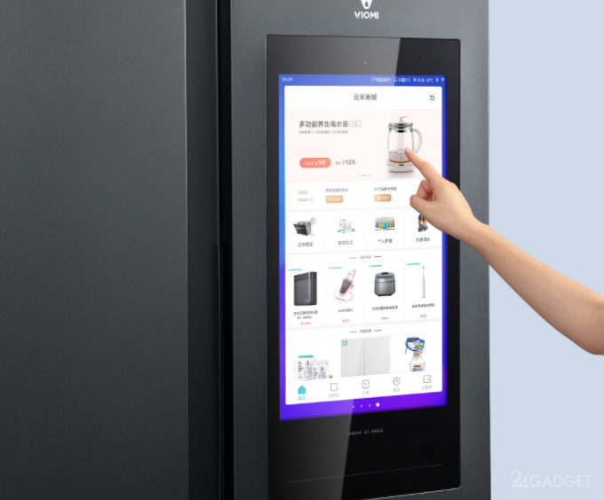 Смарт холодильник Xiaomi Viomi оснащен 21 дюймовым монитором (2 фото)