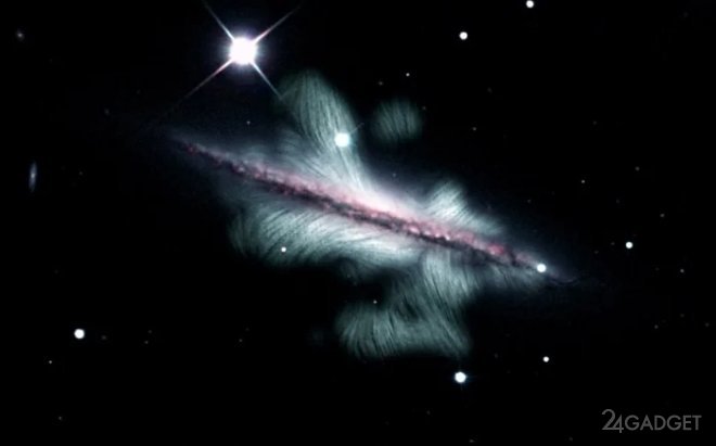 Астрономы засняли футуристическое магнитное поле галактики NGC 4217