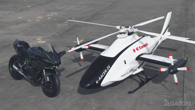 Kawasaki испытала беспилотный вертолет K-RACER (2 фото + видео)