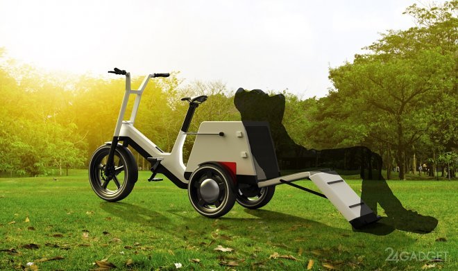 BMW представила концепт электрического трехколесного «пикапа»-велосипеда и электросамоката (4 фото)