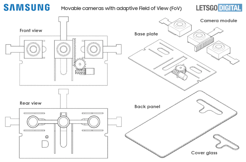 Новый патент Samsung на подвижную камеру с изменяемой оптикой и полем обзора (2 фото)