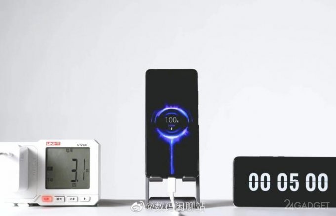 Xiaomi Redmi показала самую быструю зарядку смартфона в мире - 5 минут до 100% (2 фото)
